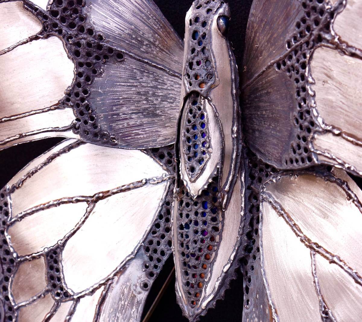 Metal Sculpture Zebra Swallowtail Butterfly